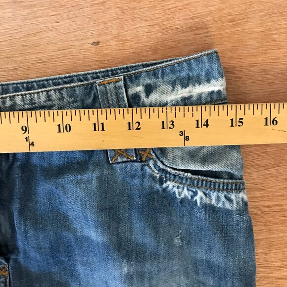 Dolce & Gabbana Denim Mini Skirt Women size 40 Blue Distressed Buckle Accent - Picture 8 of 11